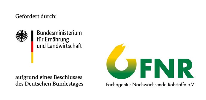 Logo vom Bundesministerium für Ernährung und Landwirtschaft sowie der Fachagentur Nachwachsende Rohstoffe e.V.